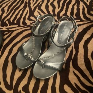 Andrew Geller Metallic Silver Women's Sandals